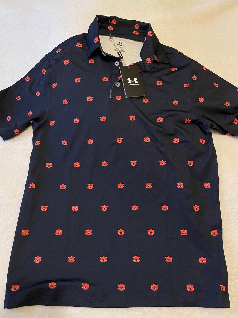 NWT Under Armour NCAA Auburn Tigers Bo Nix Golf Polo Size S